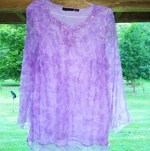 Lavender flowy blouse